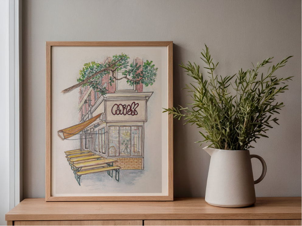 Milk Cafe Balham Watercolour Print
